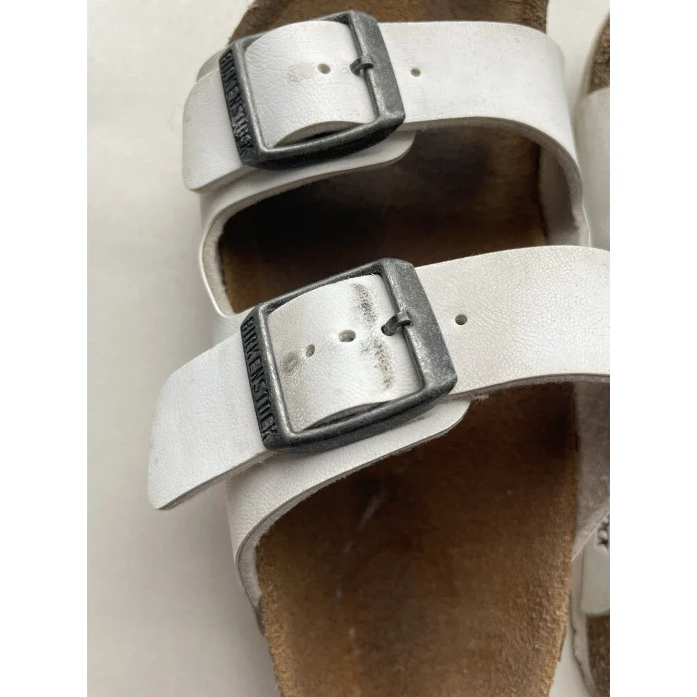 Birkenstock Arizona White Leather Slip On Casual Kids 30 Kids Size 12 Hippie